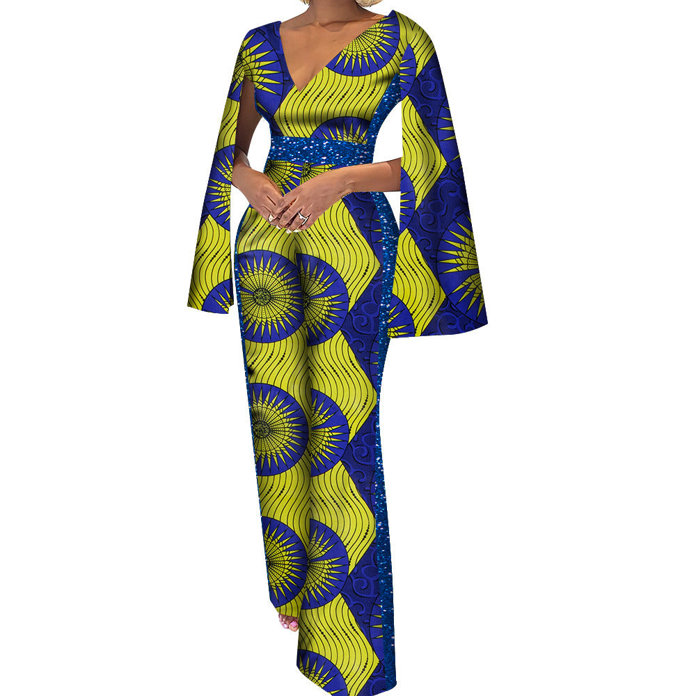 Women's Cotton Ethnic Batik Print Jumpsuit