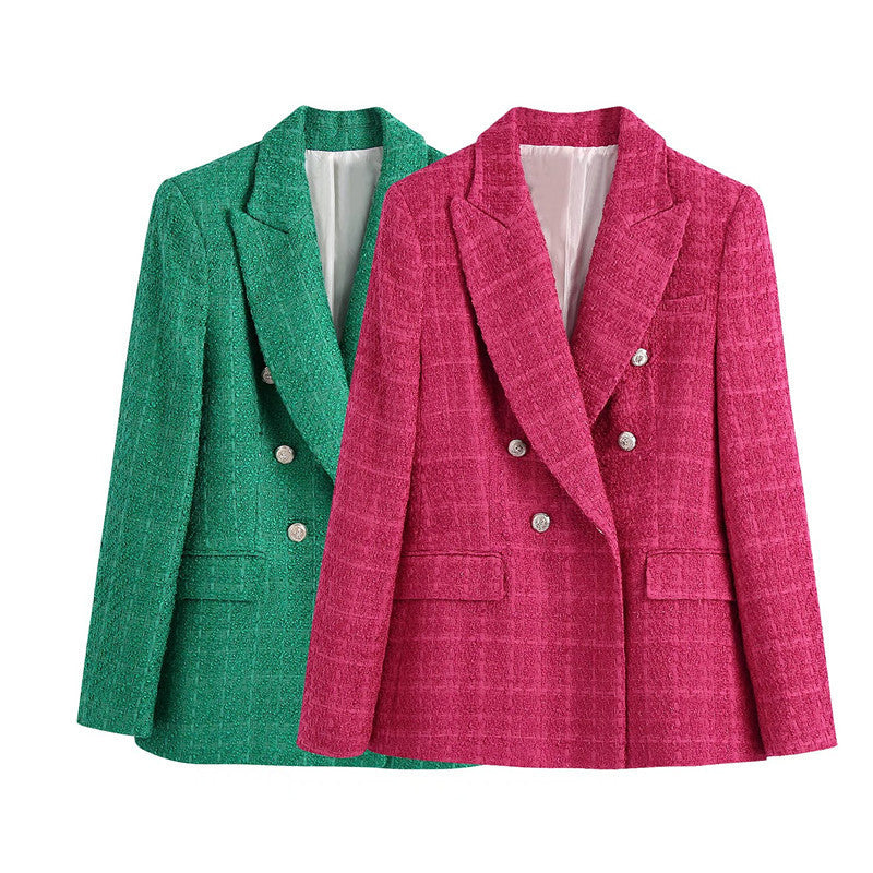 Blazer texturé à double boutonnage