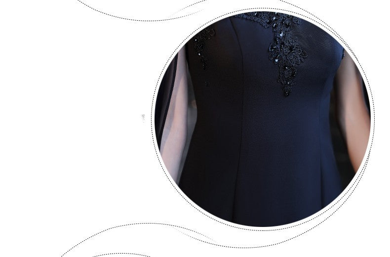 Robe de soirée noire pour femme au look haut de gamme