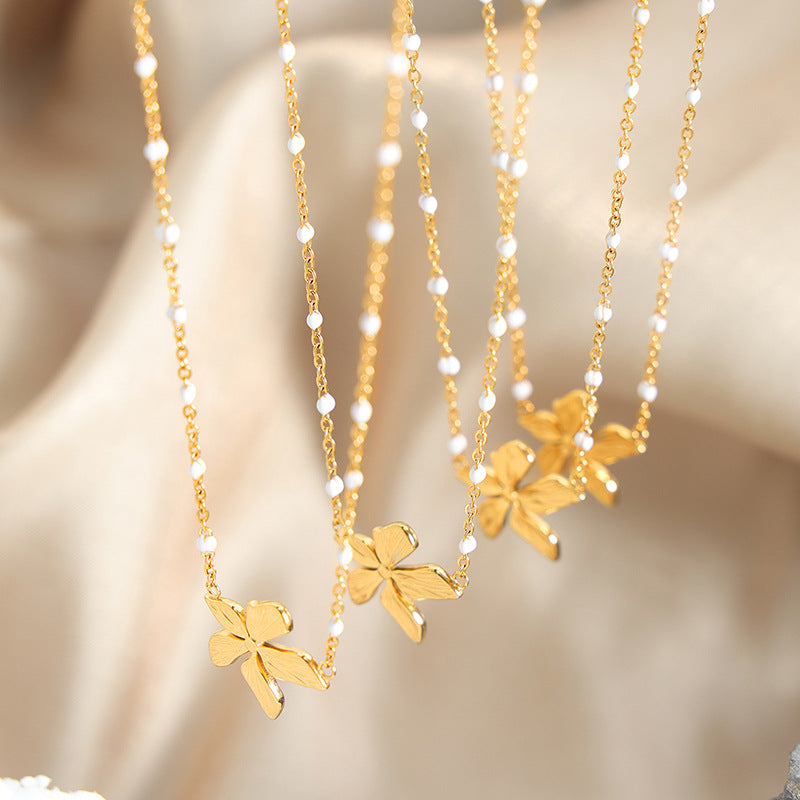 18K gold exquisite personalized flower design versatile necklace