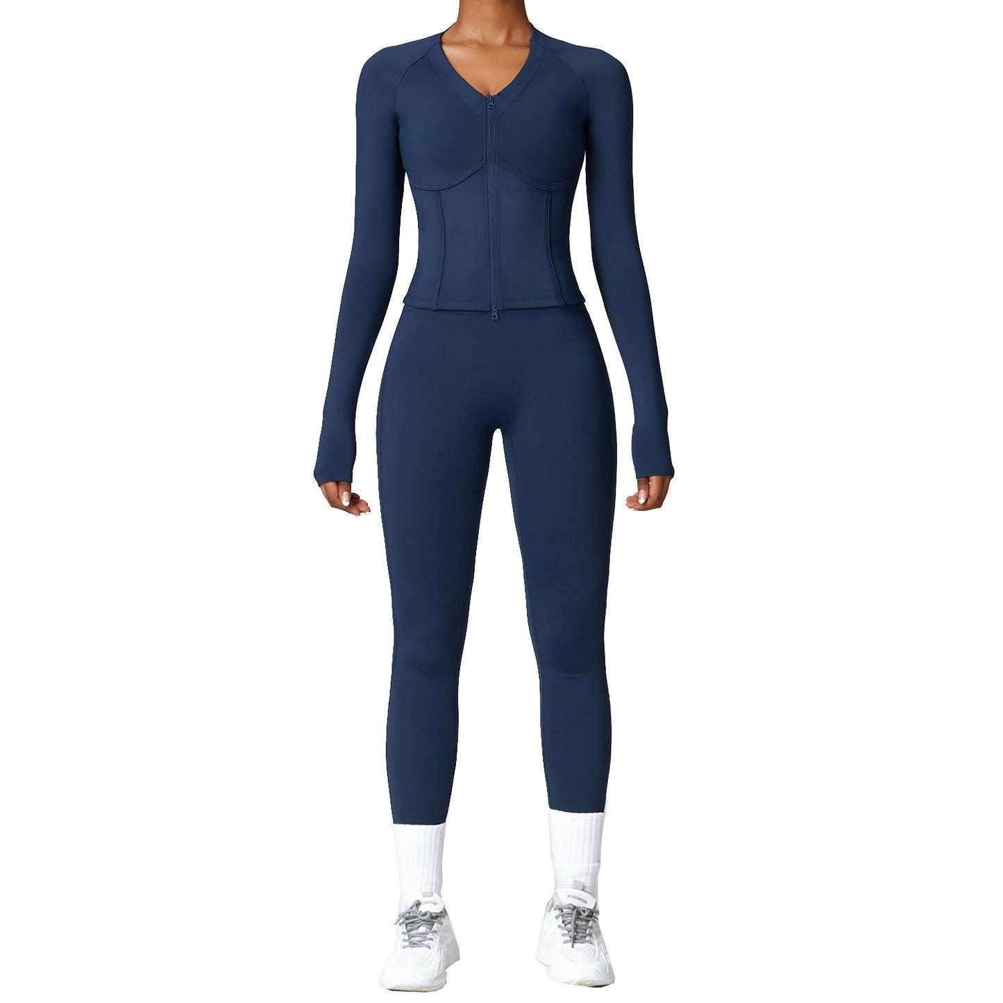 Women's Winter Fleece Thermal Long Sleeves Yoga Clothes Suit