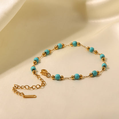 18K Gold Exquisite Fashion Turquoise Versatile Bracelet