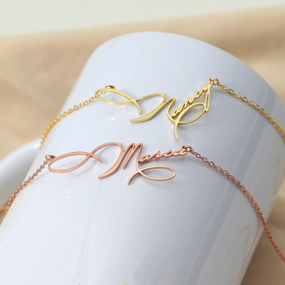 Noble atmosphere can be customized name design light luxury wind necklace