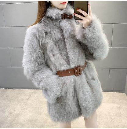 Women's Faux Fox Fur Fur Winter Coat