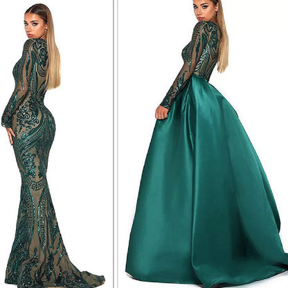 Women's Dark Green Wedding Dress