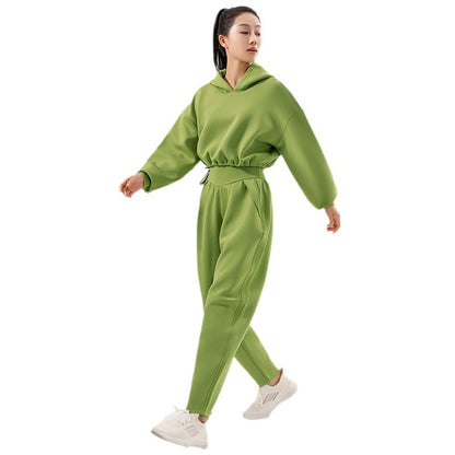 Sports Sweater Suit Women's Running Loose Leisure Warm Slimming