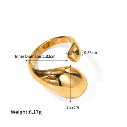 18K gold fashionable and simple drop-shaped design ring