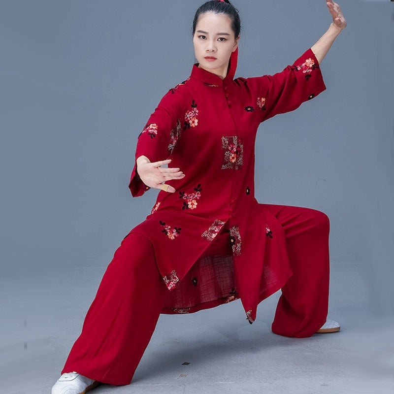 Costume Tai Ji pour femmes, haut de costume Tang rétro pour pratique des Arts martiaux chinois