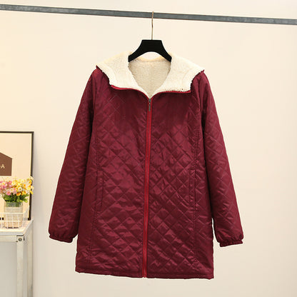 Winter Korean Style Thin Hood Long Sleeve Cotton Clothes Coat For Women