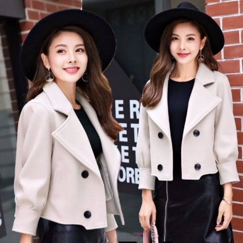 Woolen Coat Short Korean Style Top