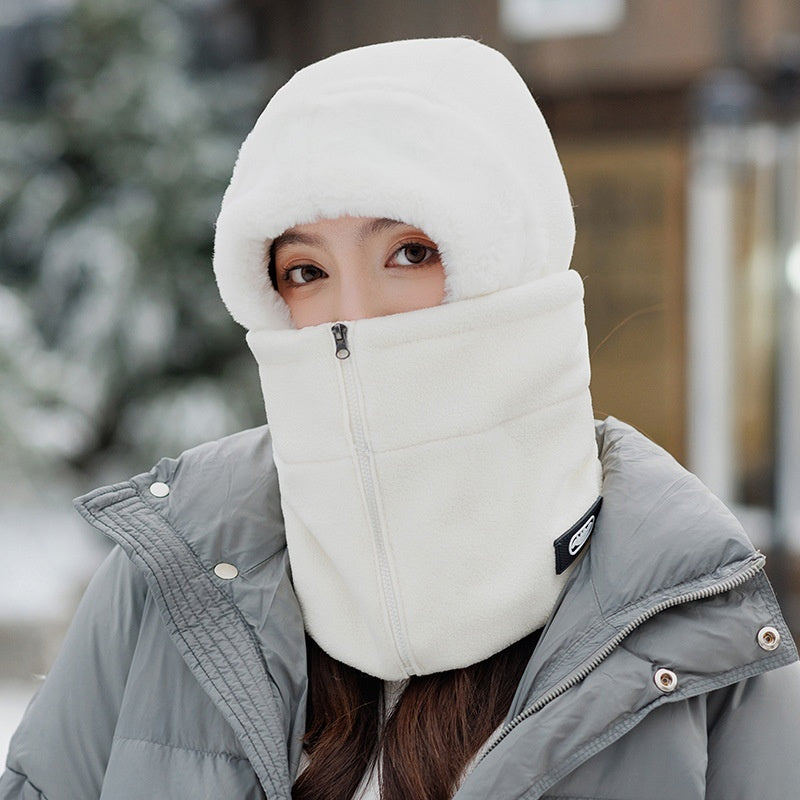 Windproof Hat Women's Winter Riding Thickened Warm Face Mask Protection