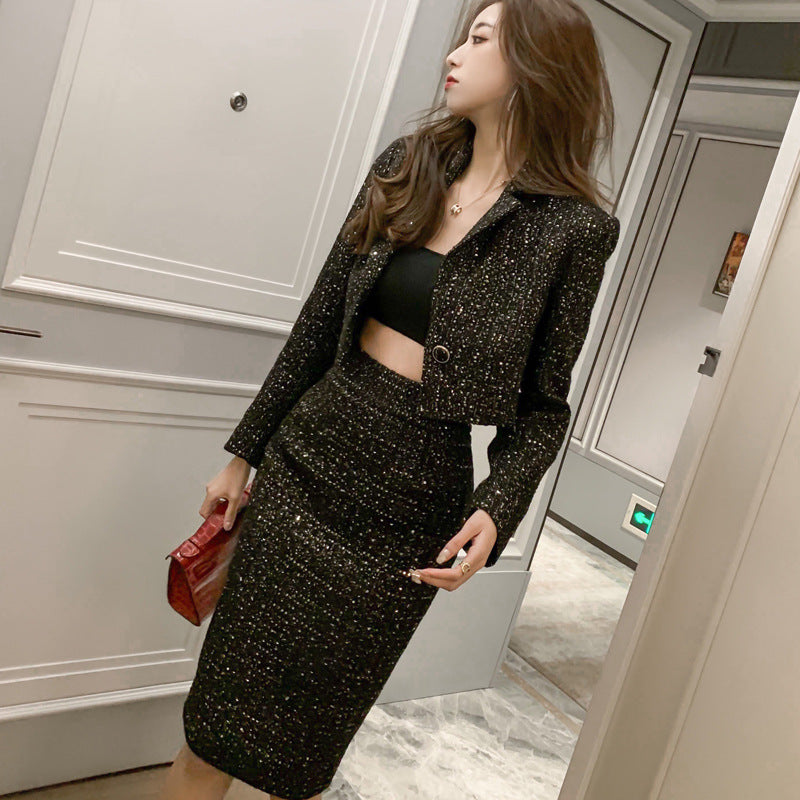 Women's Autumn Short Coat Skirt Suit