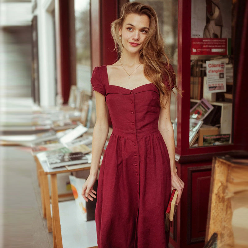 Robe française vintage à la mode pour femmes