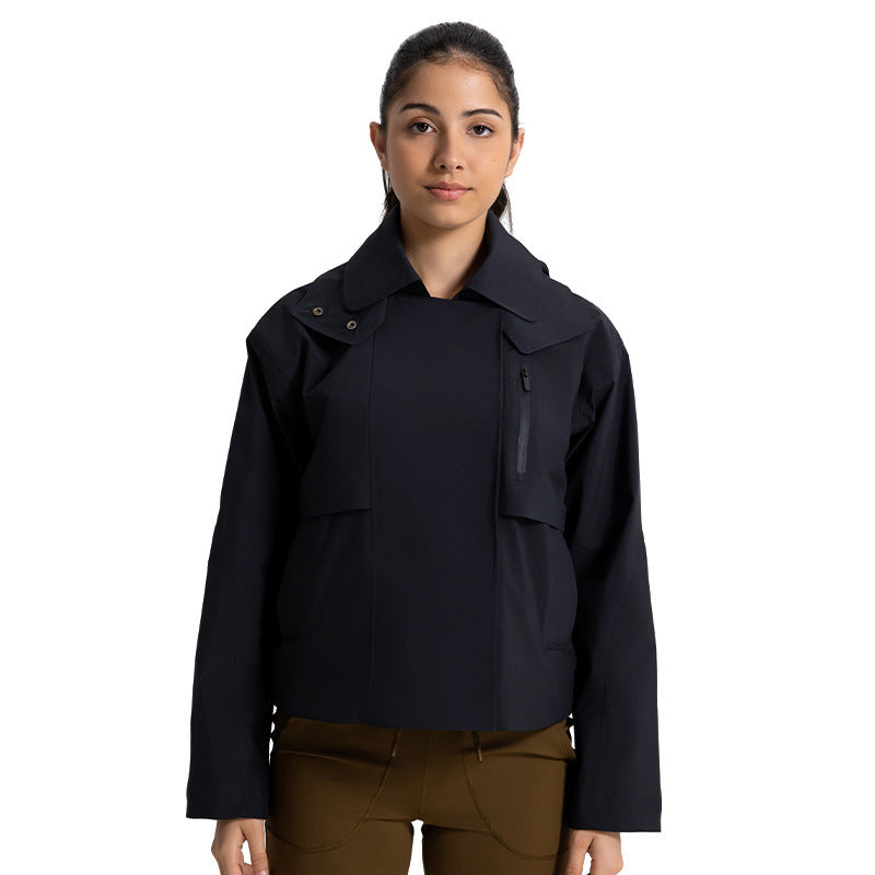 Trench court coupe-vent, imperméable et respirant pour femme détachable