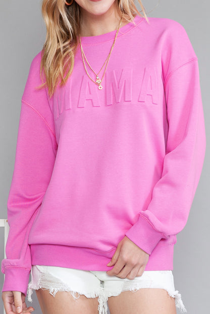 Bonbon Casual Coffee Letter Drop Shoulder Sweatshirt