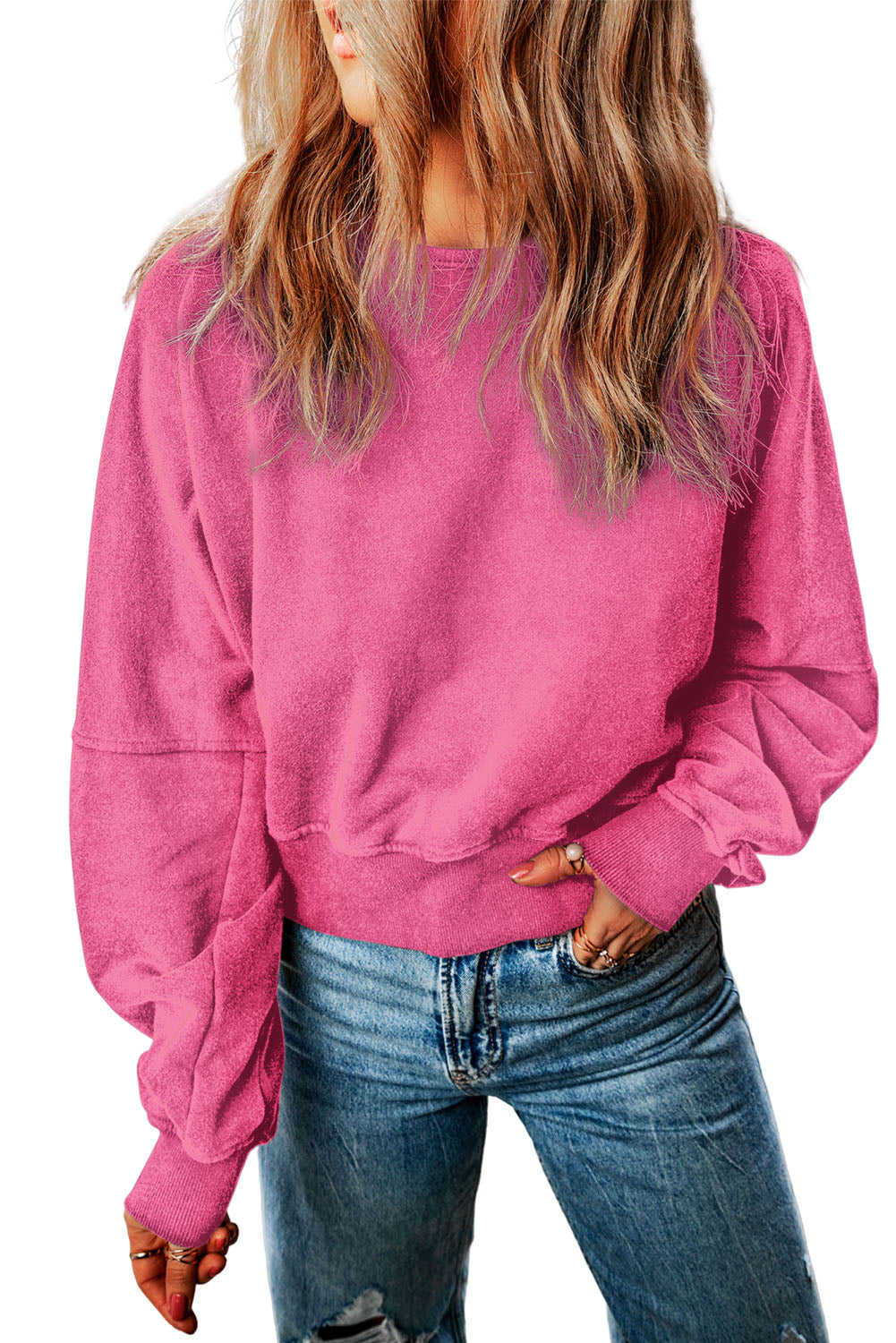 Black Acid Wash V-shape Open Back Sweatshirt