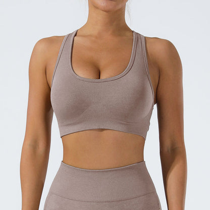 Soutien-gorge d'exercice super doux au toucher pour le dos, sous-vêtements résistants aux chocs, pour la course à pied et le fitness