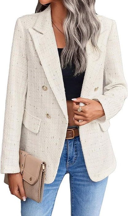 Veste de costume en tweed pour femme