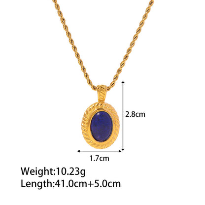 18K gold high-end light luxury lapis lazuli palace retro jewelry set