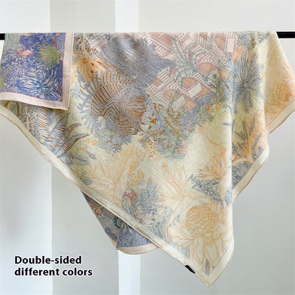 Foulard double face en laine de soie de différentes couleurs FINSBURY Forêt tropicale humide