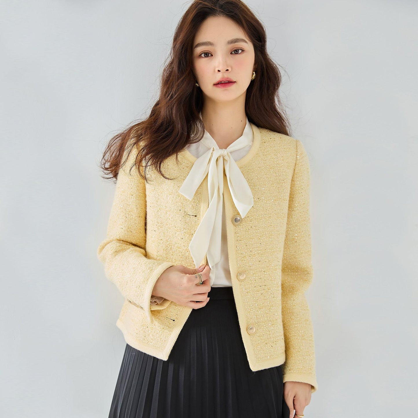 Manteau court jaune Kafuu à paillettes fantaisie, de haute qualité, haut de boîte