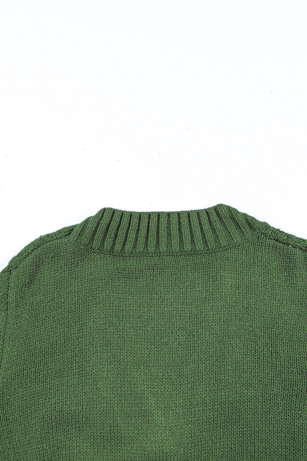 Cardigan pull court texturé avec poches et boutons vert