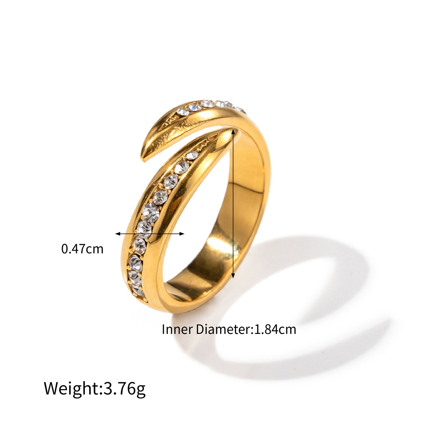 Bague polyvalente en or 18 carats, noble, simple, design diamant