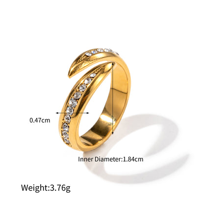 Bague polyvalente en or 18 carats, noble, simple, design diamant