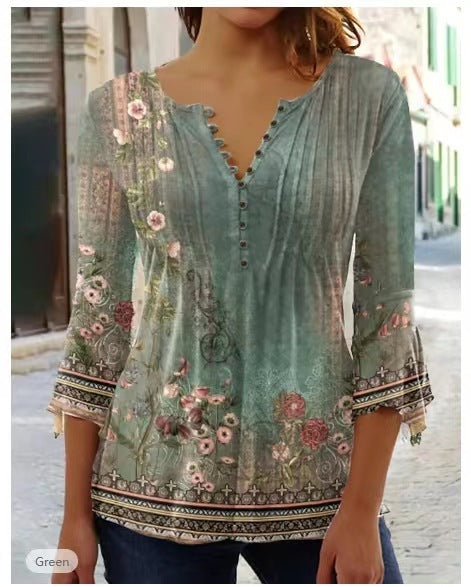 T-shirt imprimé floral pour femme