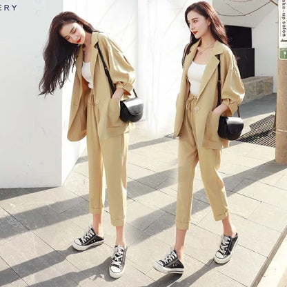 Women's Fashion Casual Career Suit Pants Set