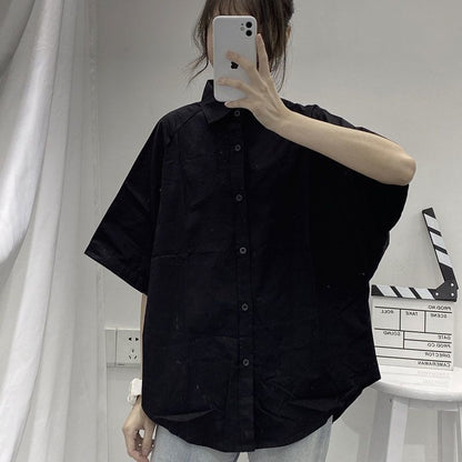 Chemise à manches courtes polyvalente et tendance pour femme