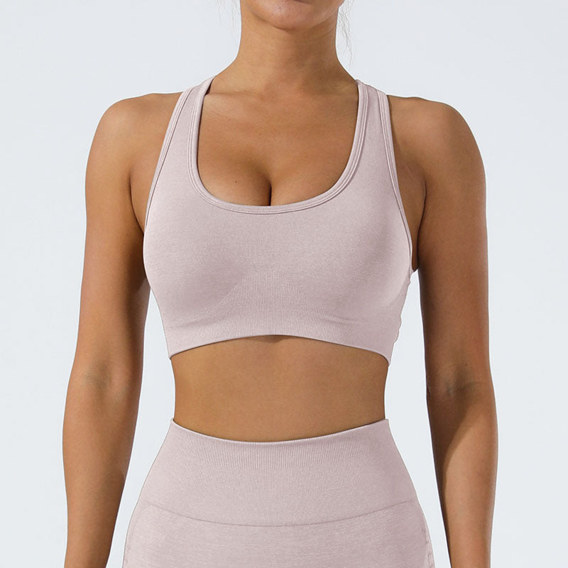 Soutien-gorge d'exercice super doux au toucher pour le dos, sous-vêtements résistants aux chocs, pour la course à pied et le fitness