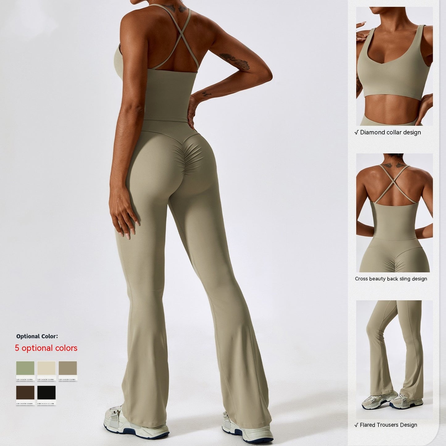 Autumn Shockproof Nude Feel Yoga Suit