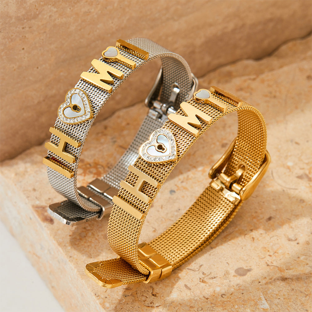 18K trendy fashion HM matching strap design light luxury style bracelet