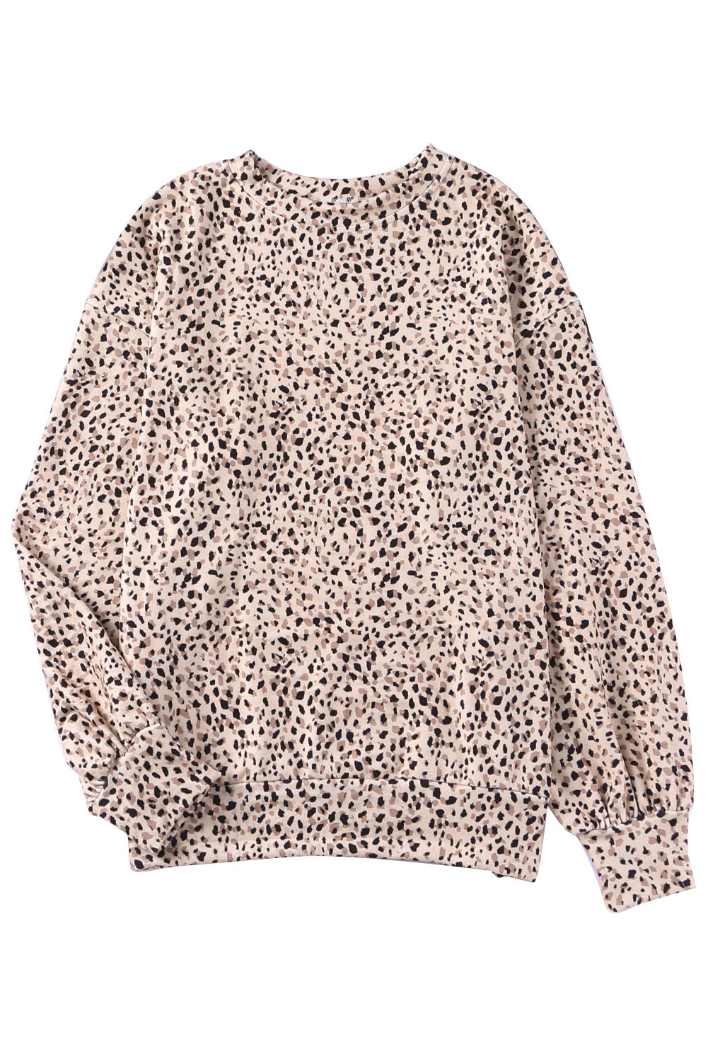 Leoparden-Boyfriend-Sweatshirt mit Leopardenmuster und Rundhalsausschnitt