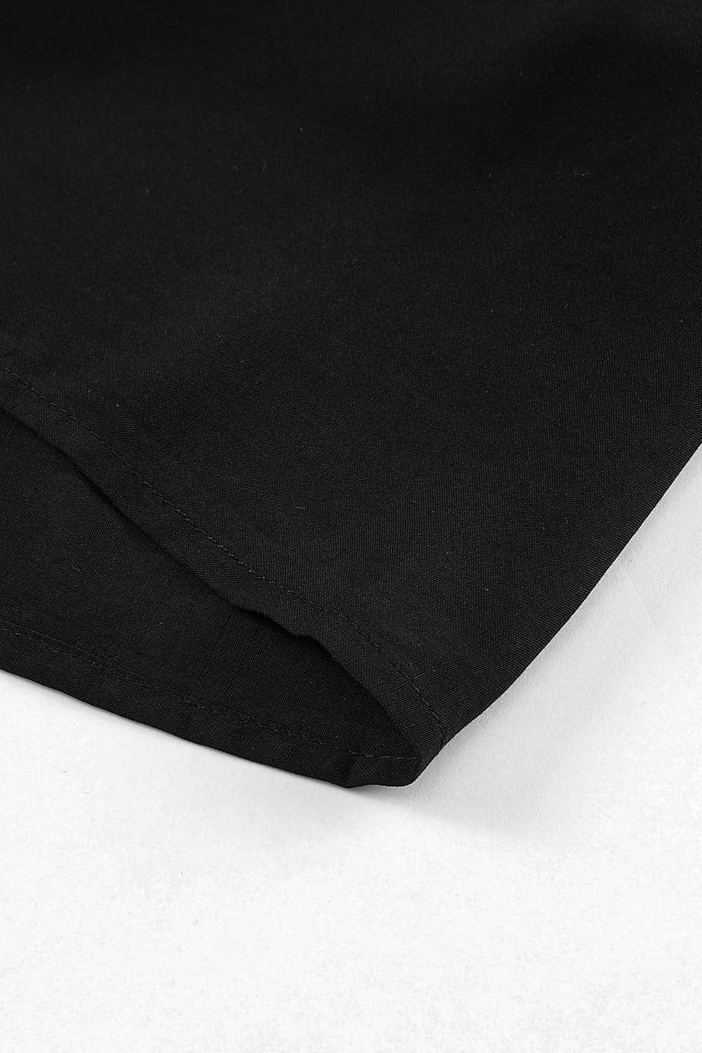 Robe courte noire smockée sans manches à blocs de couleurs