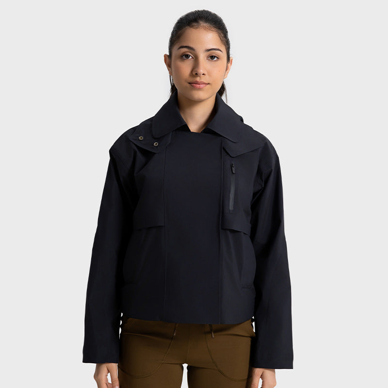 Trench court coupe-vent, imperméable et respirant pour femme détachable