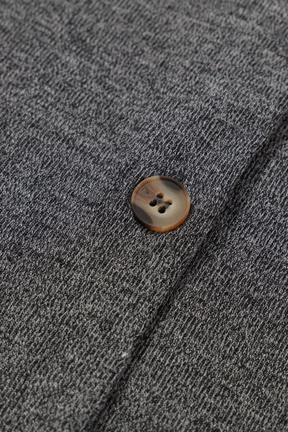 Cardigan boutonné sur le devant avec poches en tricot gris chiné