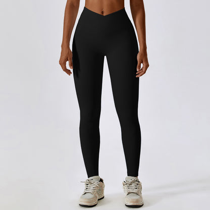 Cross High Waist Tight Thread Hip Raise Yogahose