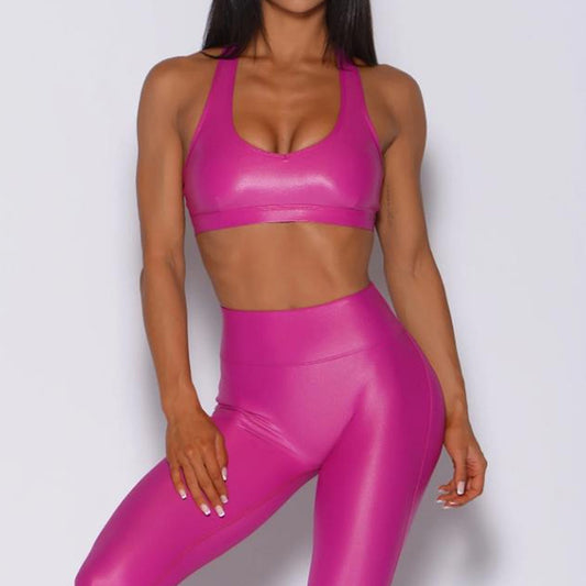 Sommersportweste Yoga Hohe Taille Gerade Hose Zweiteiliges Set