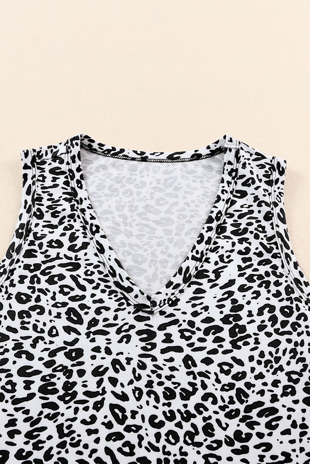 Cheetah V Neck Casual Tank Top for Women