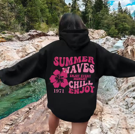 Pull à capuche avec lettres de mode européennes Hip Hop pour femmes