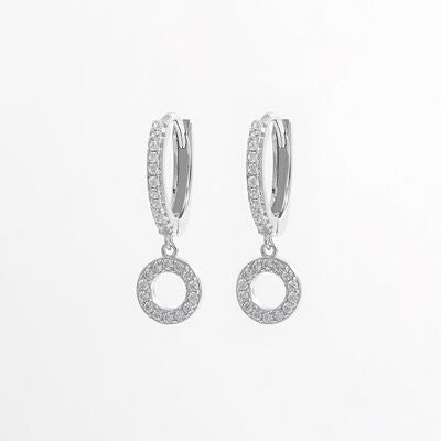 Boucles d'oreilles créoles en argent sterling 925 incrustées de zircons