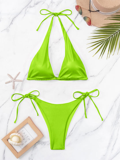 Zweiteiliges Bikini-Set mit gebundenem Neckholder