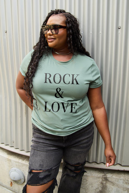 Simply Love Full Size ROCK &amp; LOVE Kurzarm-T-Shirt