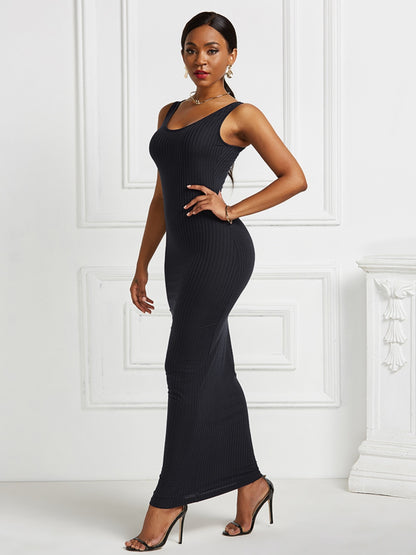 Scoop Neck Wide Strap Maxi Dress