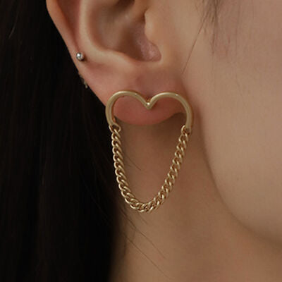 Boucles d'oreilles en alliage plaqué or en forme de cœur