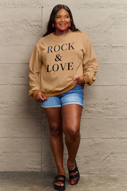 Simply Love ROCK &amp; LOVE Rundhals-Sweatshirt in voller Größe