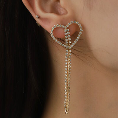 Boucles d'oreilles en alliage plaqué or en forme de cœur