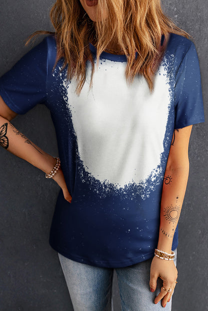 Kurzarm-T-Shirt mit Batik-Rundhalsausschnitt